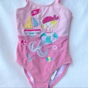 NWT Rhonda Stutton One Piece Bathing Suit Pink 2T